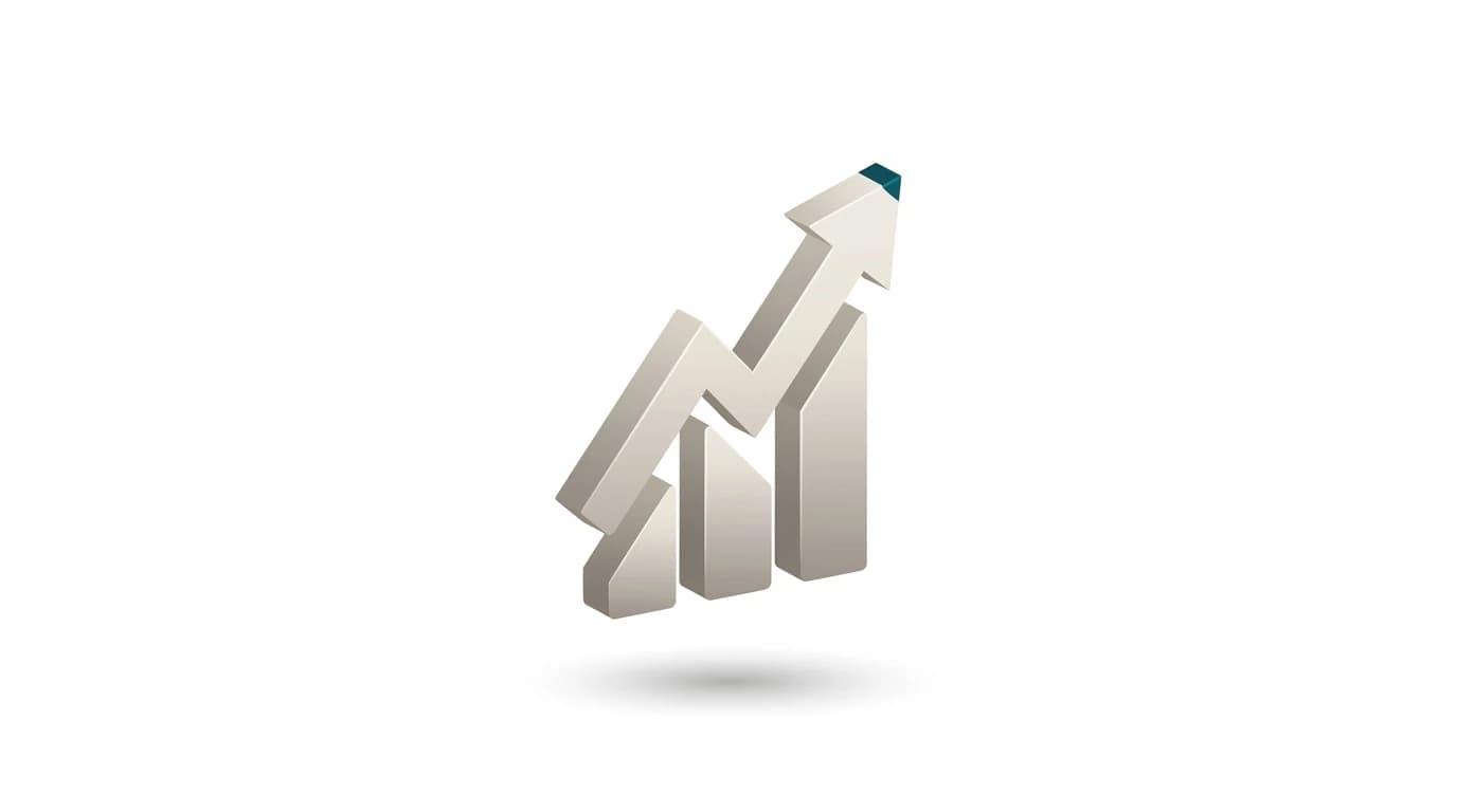 Editorial illustration of an upward arrow crossing ascending bars, symbolizing stronger sports influencer performance