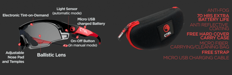 New sports technology: CTRL Eyewear, Tint changing glasses