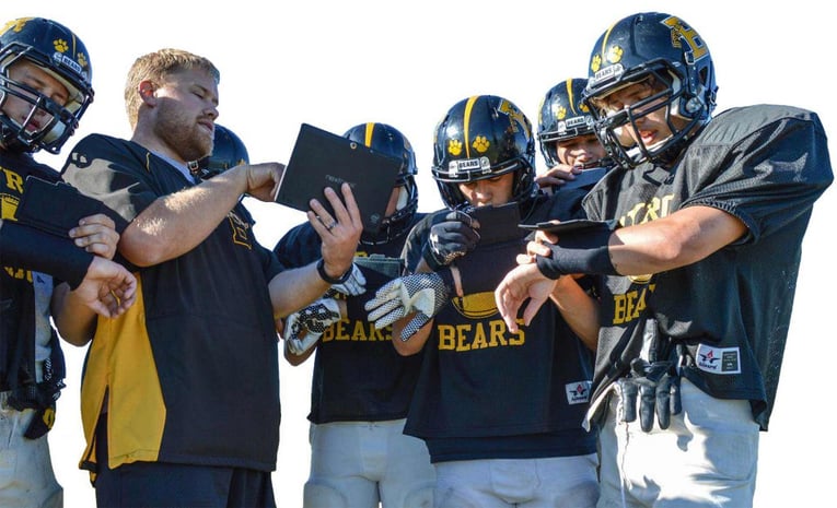 Go Rout Football Technology -- Device displaying plays chose