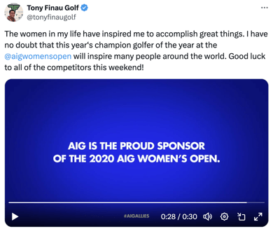 Opensponsorship golfer campaigns