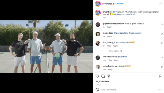 bryan brothers play your court tennis