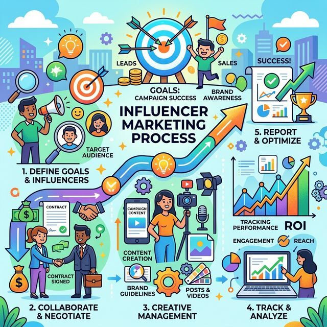 influencer marketing process illustration influencer marketing process